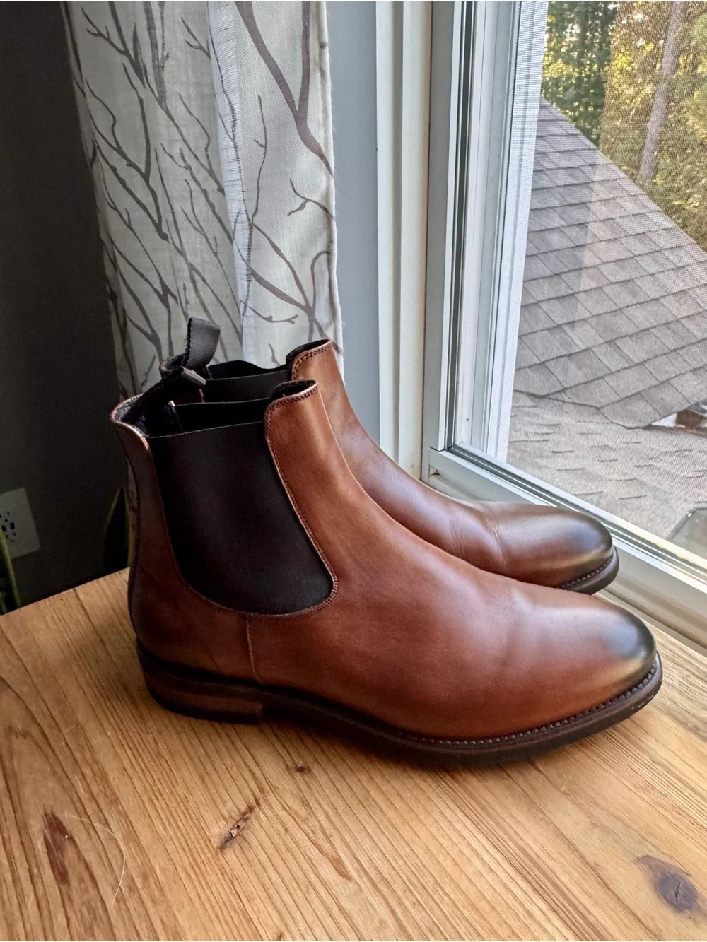 Johnston & Murphy Collection Italian Leather Chelsea Boots Brown 9.5